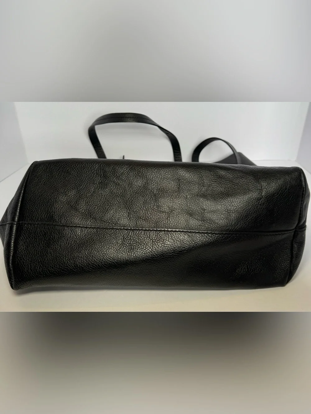 J.Crew Downing Tote Bag in Black Pebbled Leather